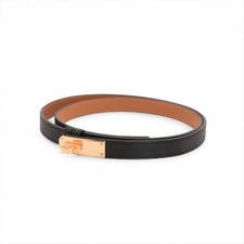 Herm s Kelly18 K stamp: 2025 Belt Veau Epsom Black x rose gold