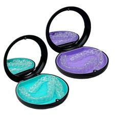 2 Pack Aligner Case with Mirror,Convenient Retainer Case for Invisalign Align...