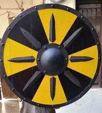 24'' Medieval Viking Authentic Battle Warrior Handmade Wooden Round Shield Gift
