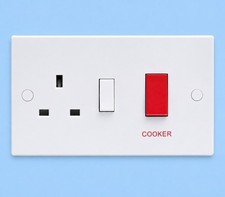45amp Cooker Control Switch With Socket In White