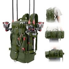 KOMCLUB Dark Green Fishing Sling Tackle Storage Backpack, Lightweight