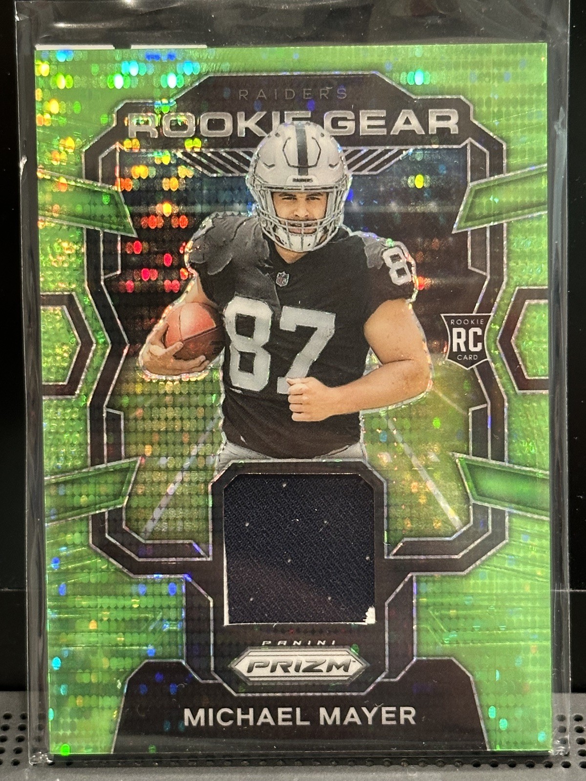 2023 Panini Prizm Michael Mayer Rookie Gear Silver Prizm RC Las Vegas Raiders