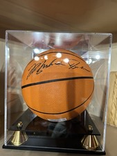 Michael Jordan Signed Mini Basketball With Case