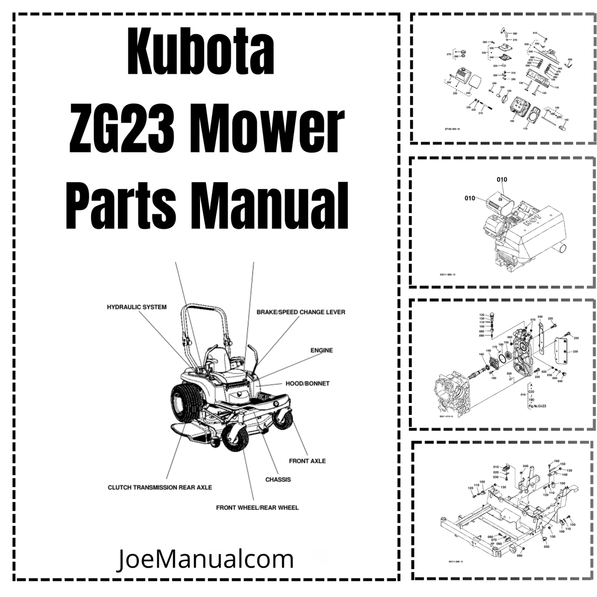 Kubota ZG23 Mower Parts Catalog PDF | eBay