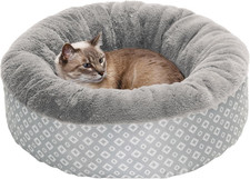 23" round Donut Dog Bed for Indoor Cats  Small Dogs, Washable, for Dogs up to 2