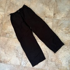 Aeropostale Baggy Parachute Utility Pants Small Adjustable Y2K Black Lightweight
