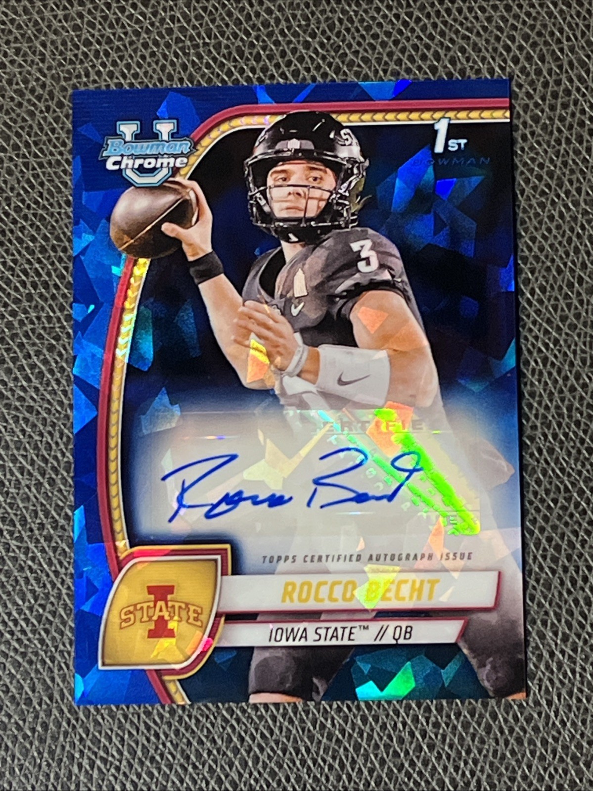 2024 Bowman Chrome U Sapphire Rocco Becht Auto 1st Autograph #PA-RBE Iowa State