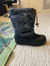 Youth 6 NEW Columbia Powderbug Forty Snow Boots Black Waterproof Insulated