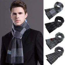Premium Winter Scarf for Men Soft Wool Blend Fabric Casual Style Long Scarf