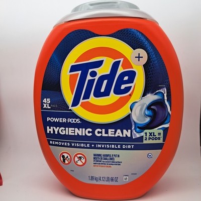 Tide Power Pods Hygienic Clean 45 Count XL Laundry Detergent Deep Clean New