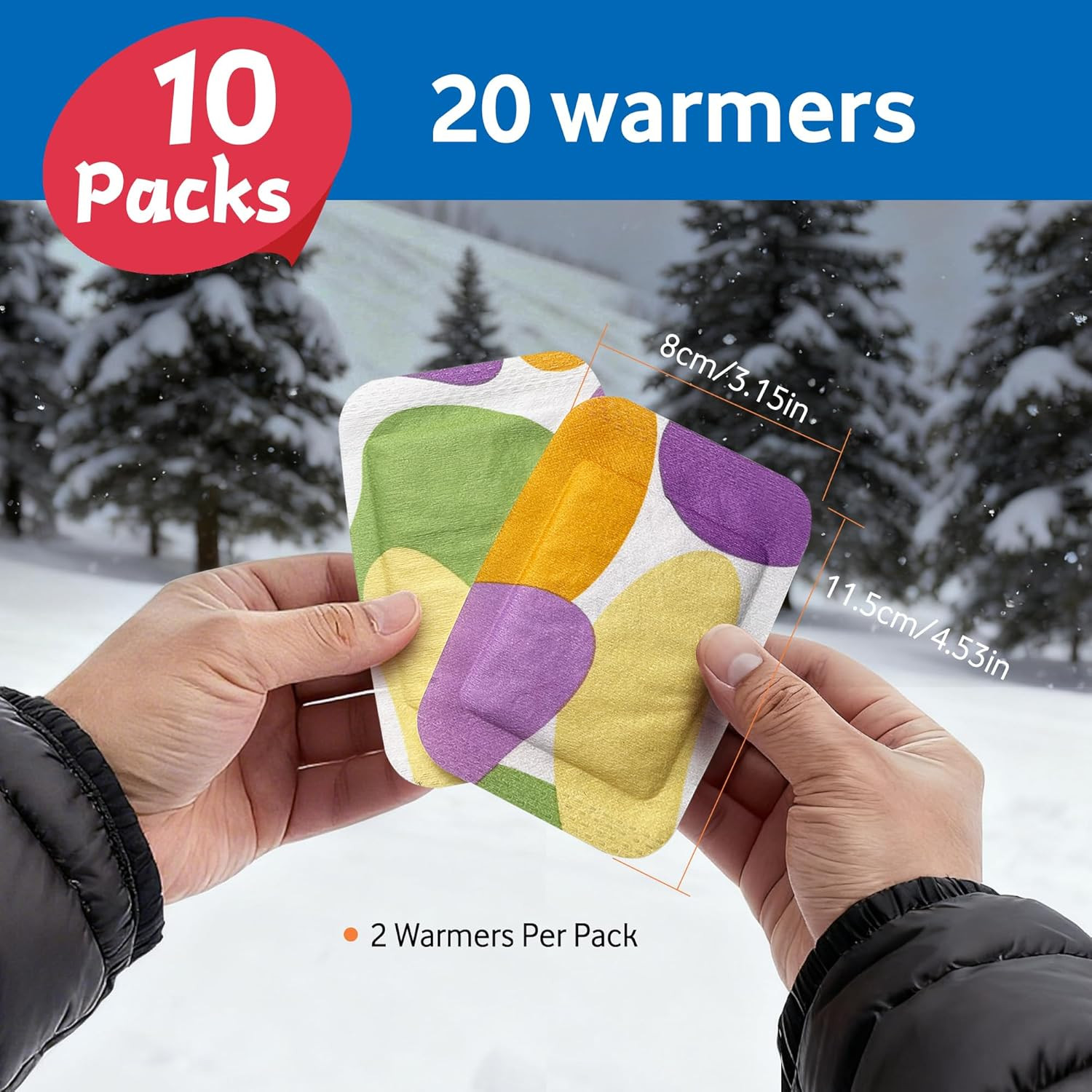 Hand Super Warmers - Long Lasting Natural Odorless Air Activated Warmers 10 Pack