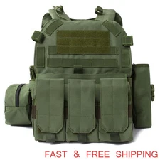 Green Vest MOLLE Paintball Airsoft hhhunting Wargame Plate Carrier Combat Vest