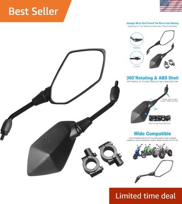 Durable 6.1' Convex Motorcycle Rear View Mirror with Easy Handlebar Mounting