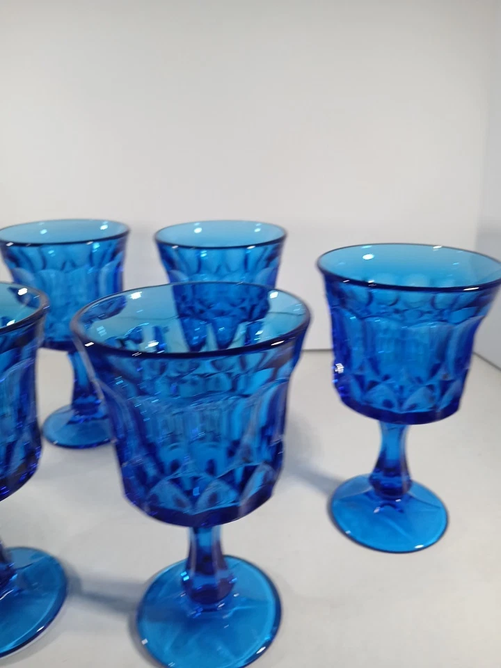 Set of 6 Noritake Perspective Colonial Blue 6.5" Iced Tea Glasses - Image 4 of 4