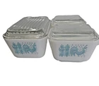 Pyrex Amish Butter Print Refrigerator Set 501 & two 0502 Rooster Farm pattern