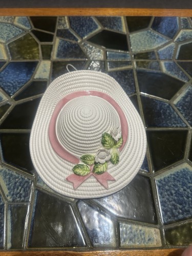 Vintage Wall Pocket Planter Vase Hat Bonnet Hanging Ceramic Pottery Wall Vase