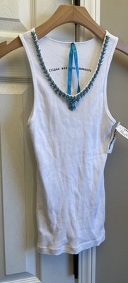 New CRIMES AND MISDEMEANOR Tank Top Small Y2K Retro Small White