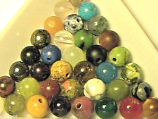 6mm Round Mixed Stone Beads 100 pieces Jasper, Agate, Quartz, Onyx and More
