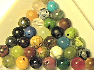 6mm Round Mixed Stone Beads (100 pieces) Jasper, Agate, Quartz, Onyx and More