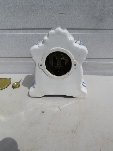 Antique Ansonia Delft Porcelain Clock Pat. 1882 - Picture 6 of 10