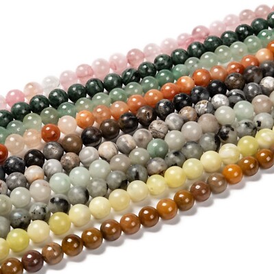 10 Strands Round 8mm Natural Gemstone Beads Strands Jewelry Making 14.96 inch
