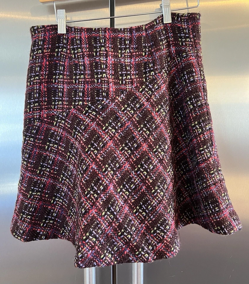 Tibi 4 Tweed 100% Wool Multicolor Skater Short Skirt - Image 2 of 4