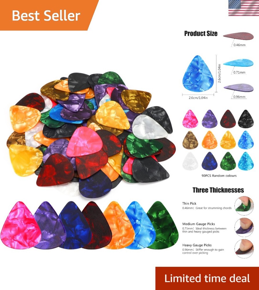120 Guitar Picks Variety Pack - 3 Thicknesses for Acoustic & Electric Guitars