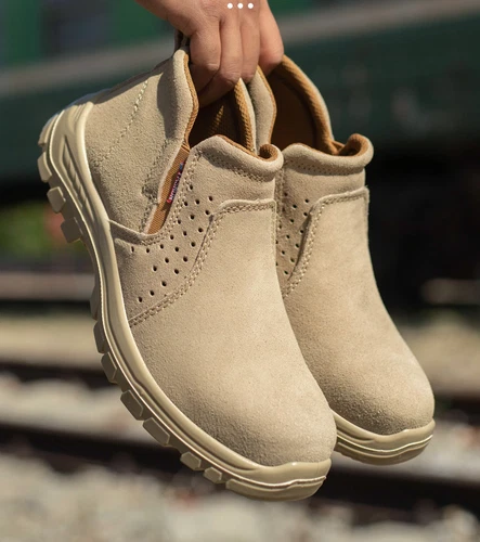 Men's Safety Shoes Composite Toe Work Boots Steel Toe Leather Shoes Slip-on UK - Picture 5 of 15