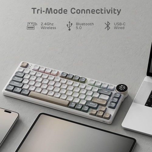 RK Royal RK N80 (27293) Tri-Mode RGB Hot Swap Mechanical Keyboard (Brown switch) - Picture 4 of 24