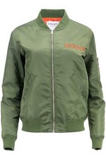 Frame + Lara Stone Embroidered Shell Bomber Jacket Xsmall