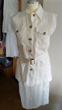 Weißer Zweiteiler, Gr.38, 100% Leinen, NEU und UNGETRAGEN