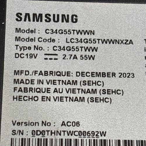 Samsung Odyssey G5 34 inch VA LCD Curved Gaming Monitor - C34G55TWWN - Black - Picture 6 of 8