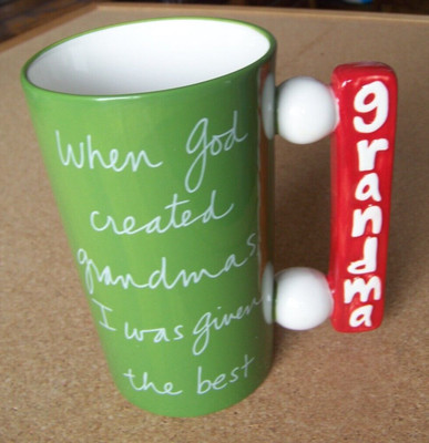 Grandma ceramic coffee cup mug When God Created Grandmas I Was Given the Best