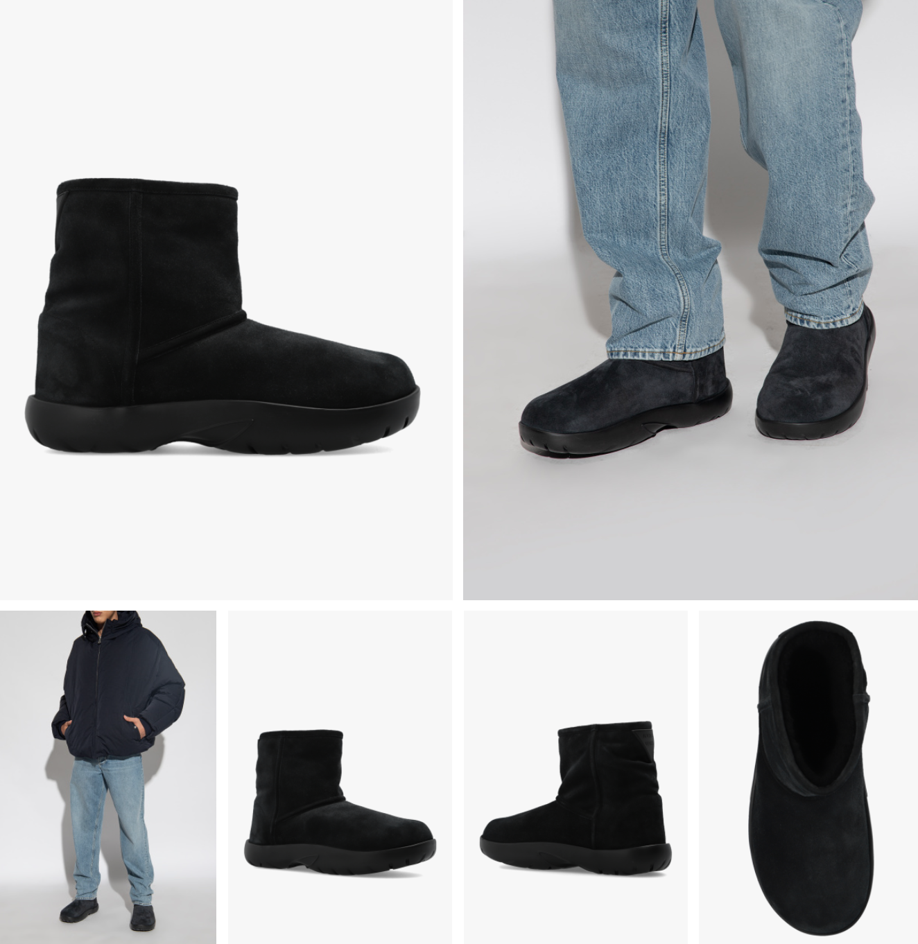 BOTTEGA VENETA Snap Snow Boots Veloursleder Ankle Stiefel Schuhe Stiefeletten 43