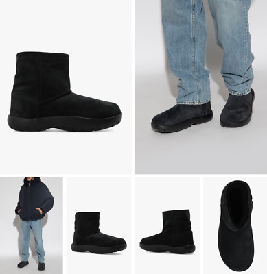 BOTTEGA VENETA Snap Snow Boots Veloursleder Ankle Stiefel Schuhe Stiefeletten 43