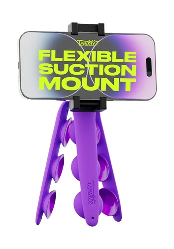Trépied flexible Tenikle Pro appareil photo ventouse pliable et montage téléphone violet - Photo 3 sur 3