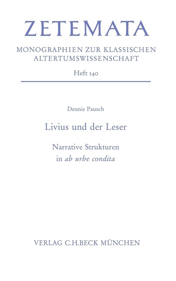 Thumbnail - Livius Und Der Leser | Narrative Strukturen In Ab Urbe Condita |
