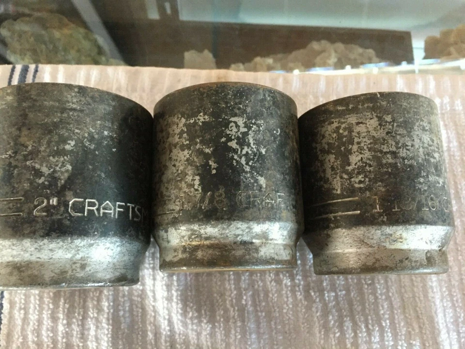 VINTAGE LOT OF 9 CRAFTSMAN 3/4" DRIVE 12 PT SOCKET SET V SERIES 1 1/4"- 2" - Image 2 of 4