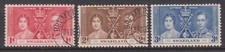 (F300-58) 1937 Swaziland set of 3stamps Coronation F/U (BH)