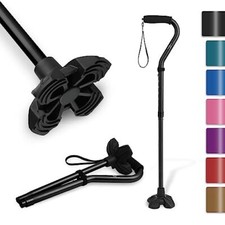 F1 Walking Cane for Women  Men, Lightweight  Sturdy Offset Walking Black