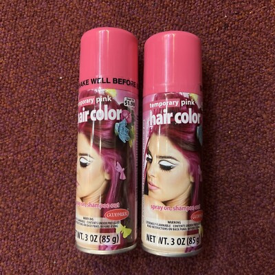 Pack of 2 Goodmark Temporary Hair Color Pink Spray On Shampoo Off 3 Oz Each NEW