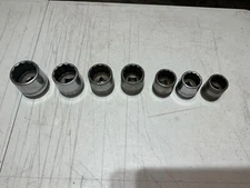 7 vintage S-K sockets 3/4” drive 1 1/8” to 1 3/4” USA made
