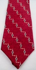 Bill Blass Black Label 100% Silk Tie Necktie Belle Epoque Red Heartbeat USA Made