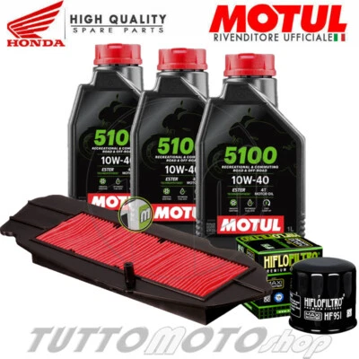 MOTUL - HIFLO KIT TAGLIANDO HONDA SW-T 400 2009 2010 2011 2012 OLIO MOTUL FILTRO ARIA + OLIO
