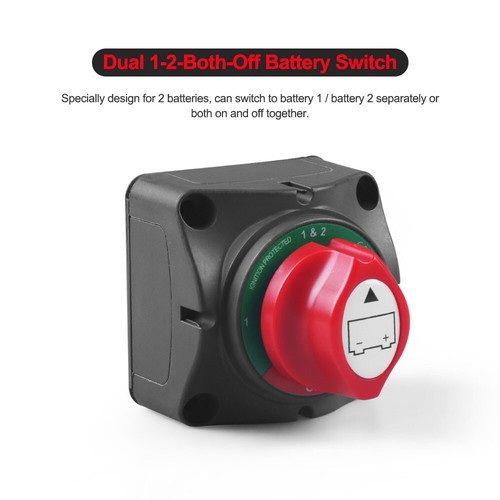 LotFancy Interruttore Principale Batteria Impermeabile 6V 12V 24V Staccabatteria Isolatore con Due Chiavi Rimovibili per Stacca batteria Auto, Barca, Camion, Barche, Camper, Veicoli ATV 200/1000 Amp LotFancy Interruttore Principale Batteria Impermeabile 6V 12V 24V Staccabatteria Isolatore con Due Chiavi Rimovibili per Stacca batteria Auto, Barca, Camion, Barche, Camper, Veicoli ATV 200/1000 Amp