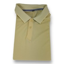 Lululemon Yellow Athletic Short Sleeve Stretch Polo Shirt Mens Size Large