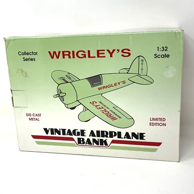 WRIGLEY'S Gum Collector Series Vtg Airplane Bank 1:32 Die Cast Limited Edition