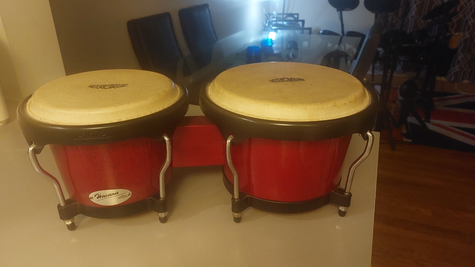 Havana 89 in. Bongo Drums finished in Cherry color. Lightly used. Very