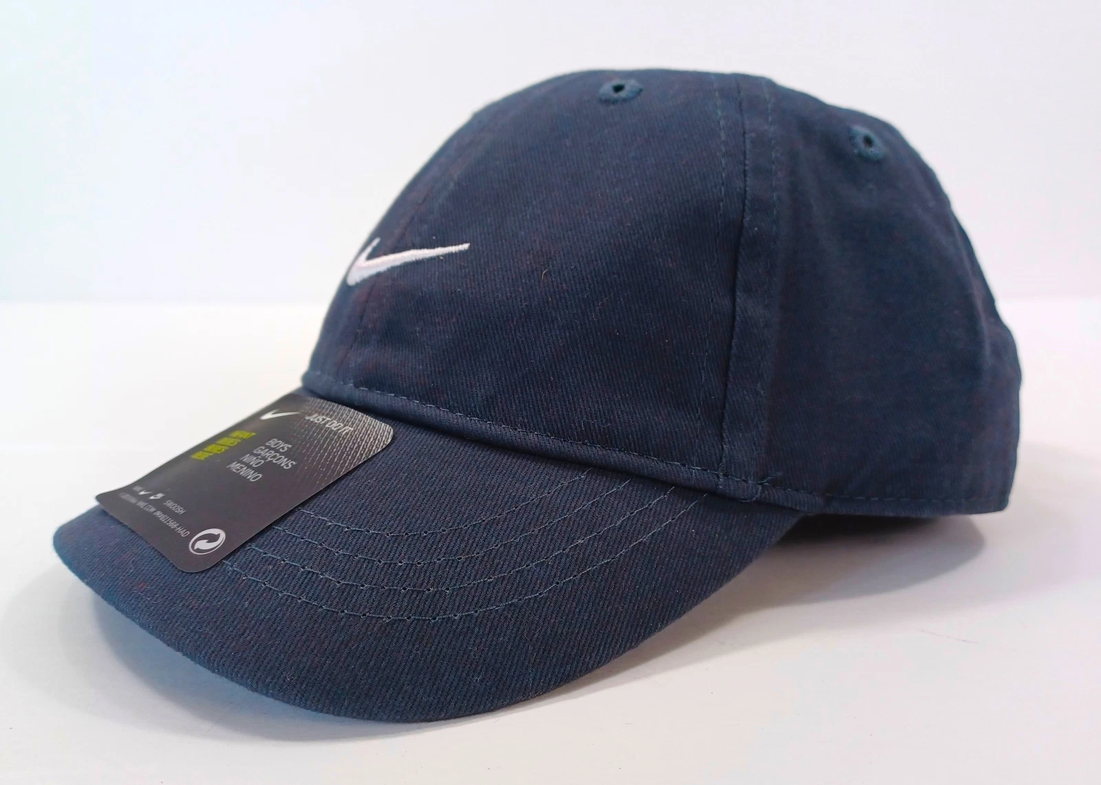 Nike Infant Boys Embroidered Swoosh Logo Cotton Baseball Cap, White/Gray 12/24M