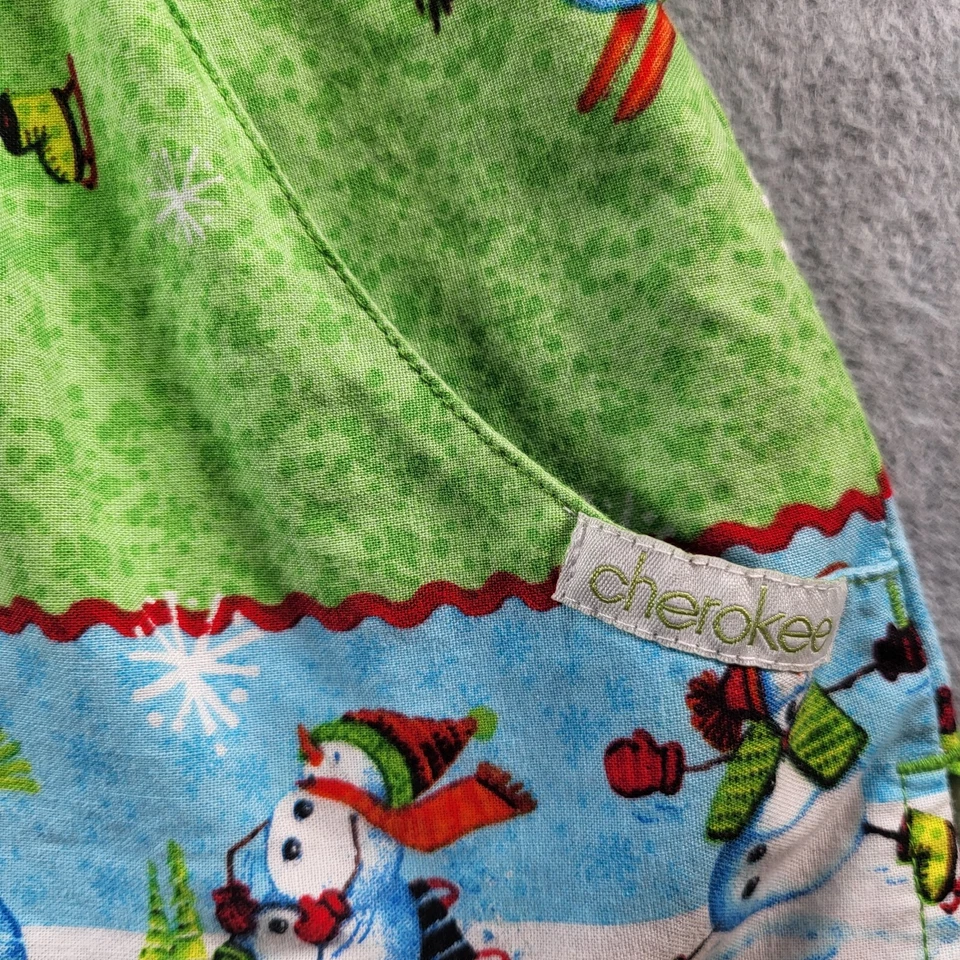 Cherokee Scrub Top Plus Size 2XL V Neck Elastic Waste Green Winter Ski Sled Snow - Image 4 of 4